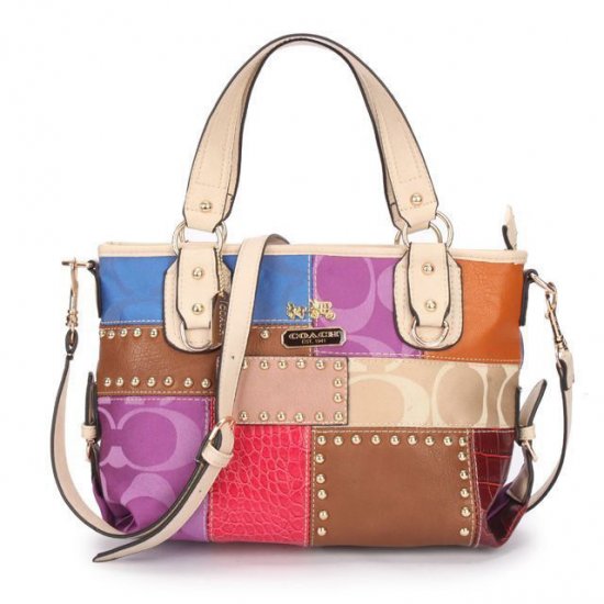 Coach Holiday Matching Stud Medium Ivory Multi Totes EBT | Coach Outlet Canada